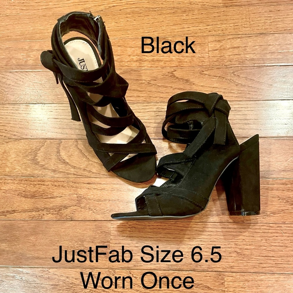 Black JustFab Heels. Size 6.5